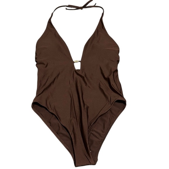 SHADE & SHORE - NWT - SIZE 12/14 - RICH BROWN - STYLE: THE HIGH LEG CHEEKY B5 - Picture 3 of 10